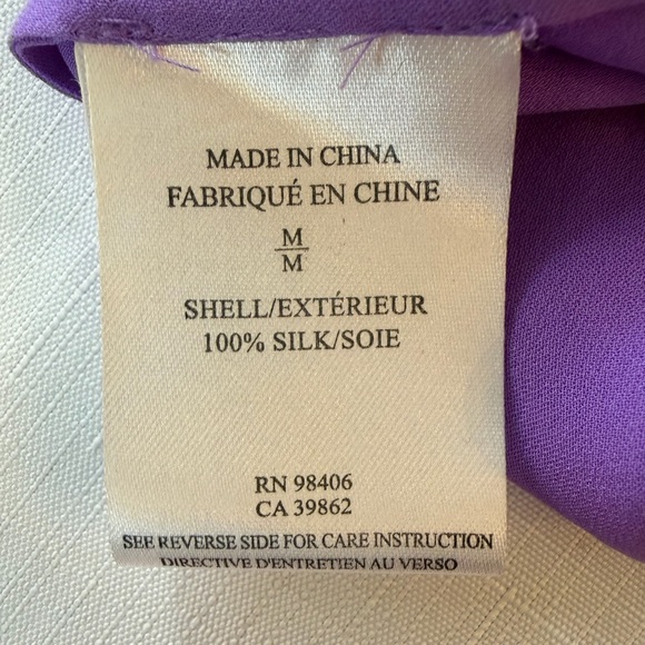 THEORY WOMEN'S PURPLE SLEEVELESS SILK TOP SIZE MEDIUM - Picture 9 of 10